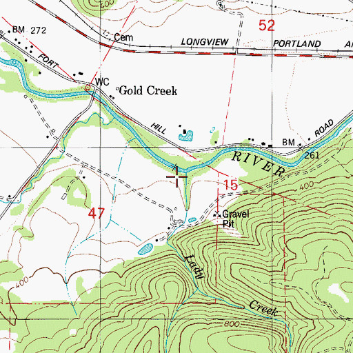 Topographic Map of Lady Creek, OR