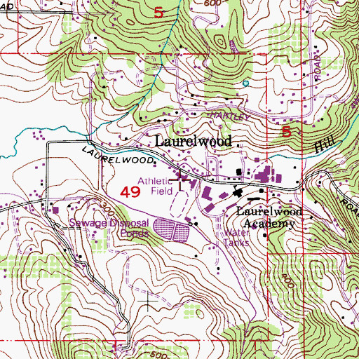 Topographic Map of Laurelwood, OR