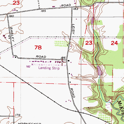 Topographic Map of Leisy School (historical), OR