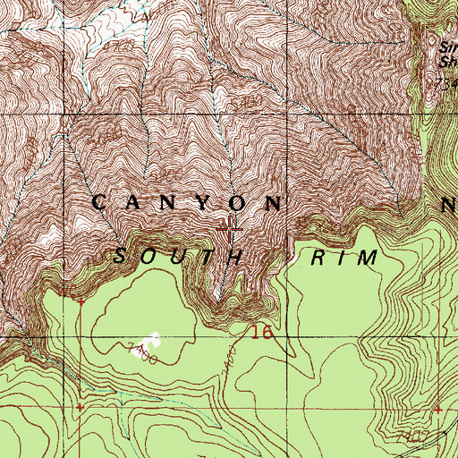 Topographic Map of South Rim, AZ