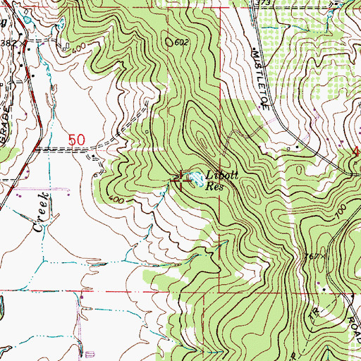 Topographic Map of Libolt Reservoir, OR