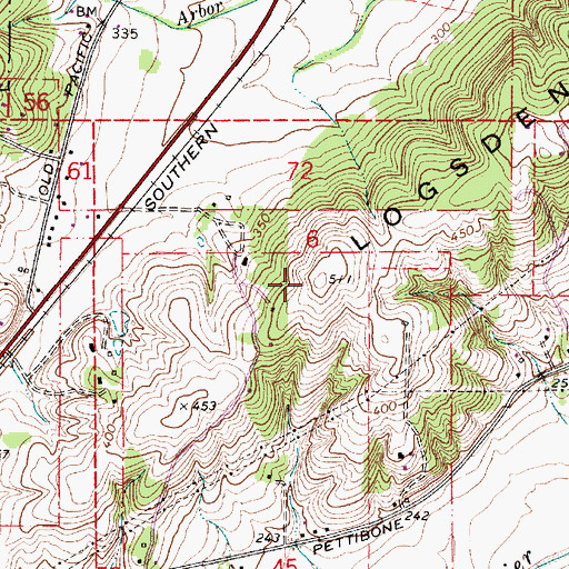 Topographic Map of Logsden Ridge, OR