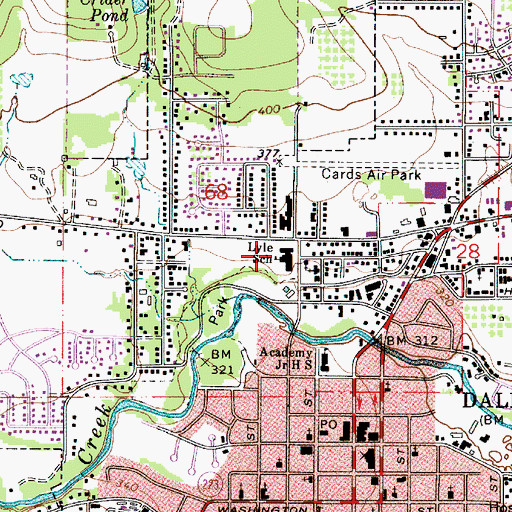 Topographic Map of Lyle Elementary School, OR
