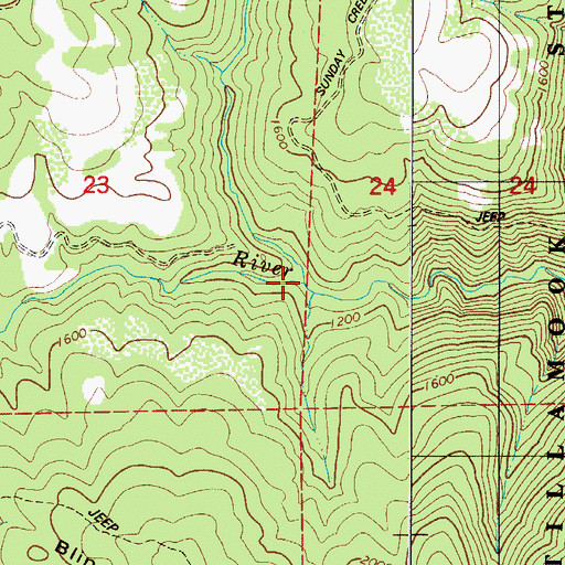 Topographic Map of Maple Creek, OR