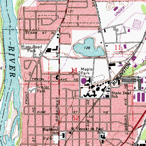 Topographic Map of Maple Park, OR