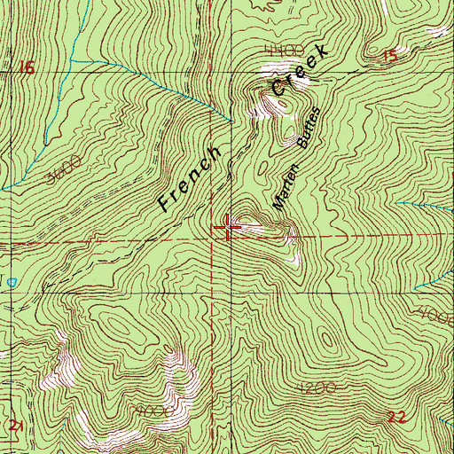 Topographic Map of Marten Buttes, OR
