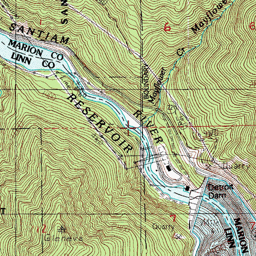 Topographic Map of Mayflower Creek, OR
