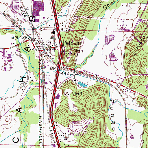 Topographic Map of Coales Branch, AL