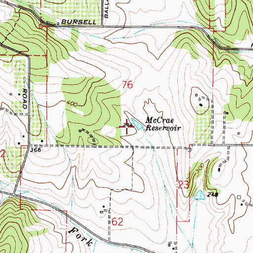 Topographic Map of McCrae Reservoir, OR