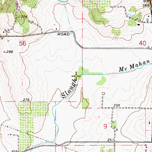 Topographic Map of McMahan Branch, OR
