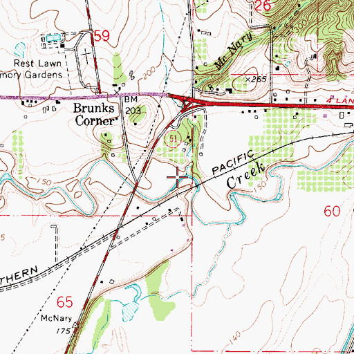 Topographic Map of McNary Creek, OR