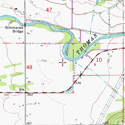 Topographic Map of Mill Creek, OR