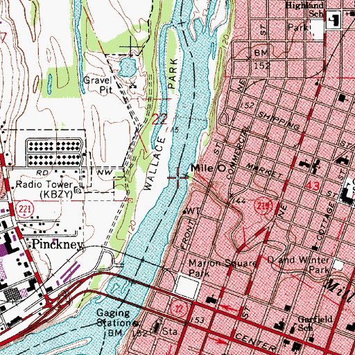 Topographic Map of Mill Creek, OR