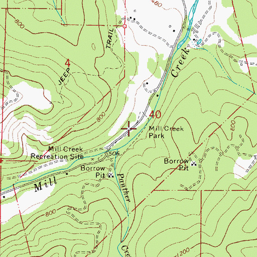 Topographic Map of Mill Creek County Park, OR