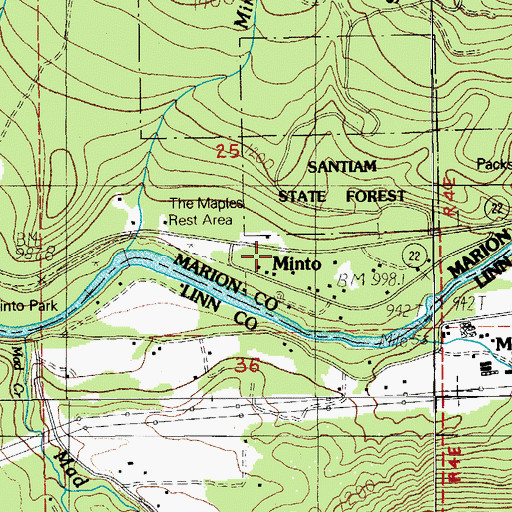 Topographic Map of Minto (historical), OR