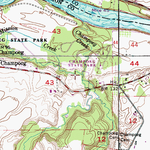 Topographic Map of Mission Creek, OR