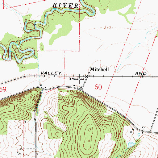 Topographic Map of Mitchell (historical), OR