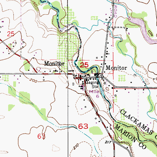 Topographic Map of Monitor, OR