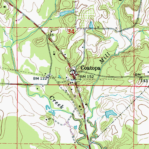Topographic Map of Coatopa, AL