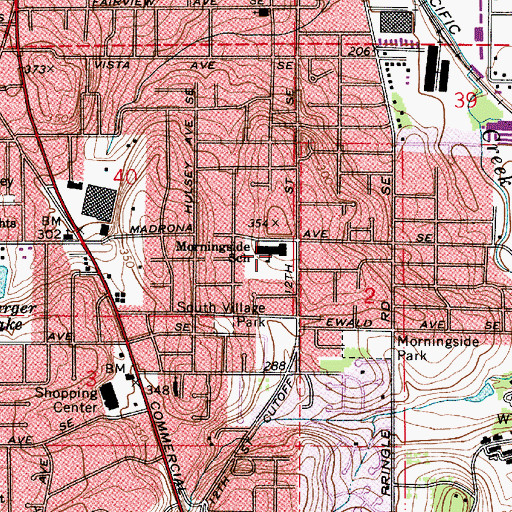 Topographic Map of Morningside Elementary School, OR