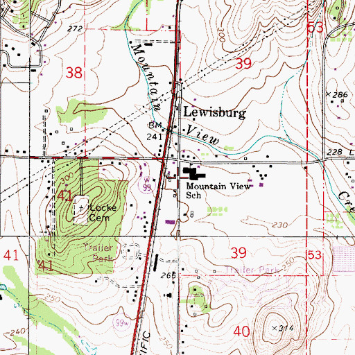 Topographic Map of Mountain View Elementary School, OR