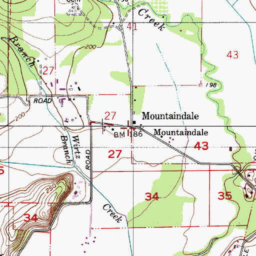 Topographic Map of Mountaindale, OR