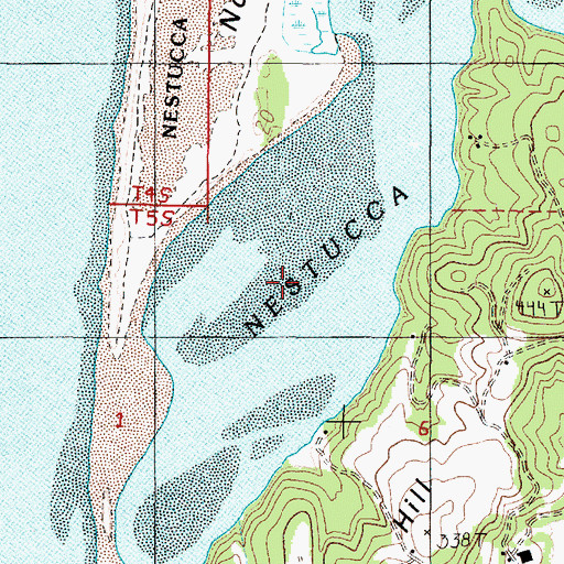 Topographic Map of Nestucca Bay, OR