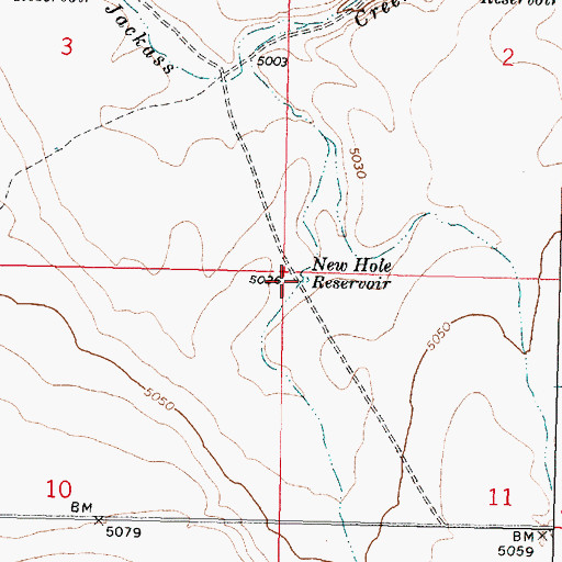 Topographic Map of New Hole Reservoir, OR