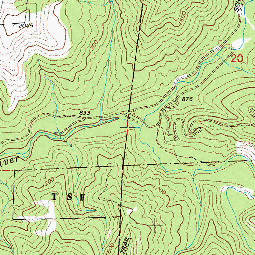 Topographic Map of North Fork North Fork Trask River, OR