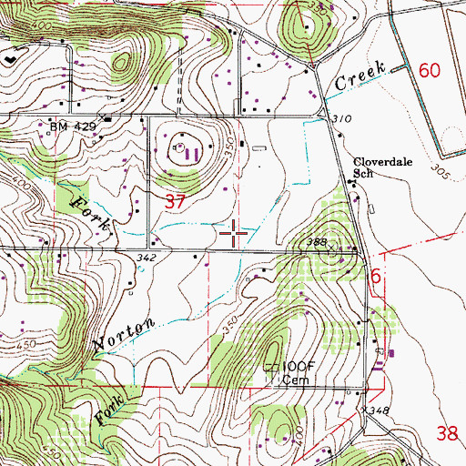 Topographic Map of North Fork Norton Creek, OR