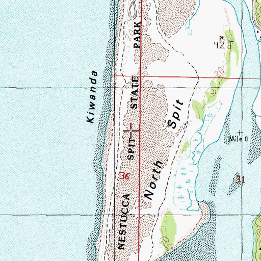 Topographic Map of North Spit, OR