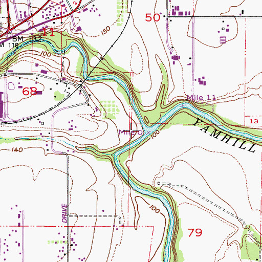 Topographic Map of North Yamhill River, OR