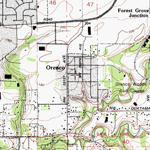 Topographic Map of Orenco, OR