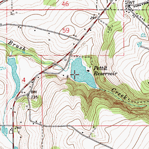 Topographic Map of Pettit Reservoir, OR