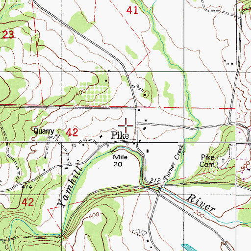 Topographic Map of Pike, OR