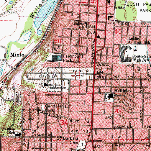 Topographic Map of Pioneer Cemetery, OR