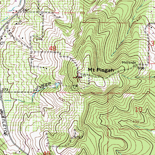 Topographic Map of Mount Pisgah, OR