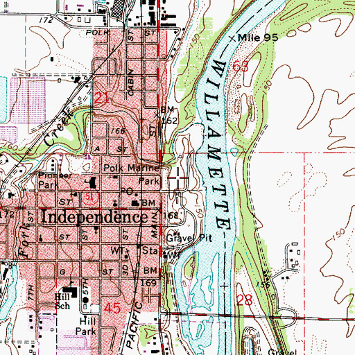 Topographic Map of Riverview City Park, OR