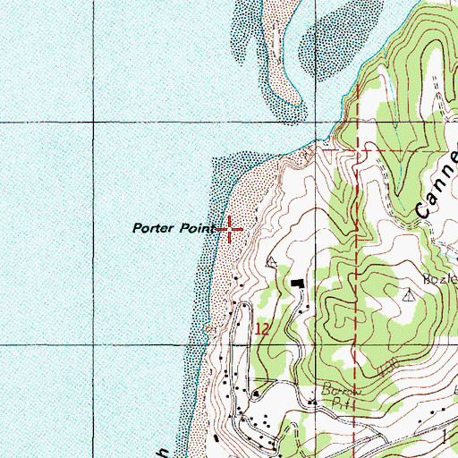 Topographic Map of Porter Point, OR