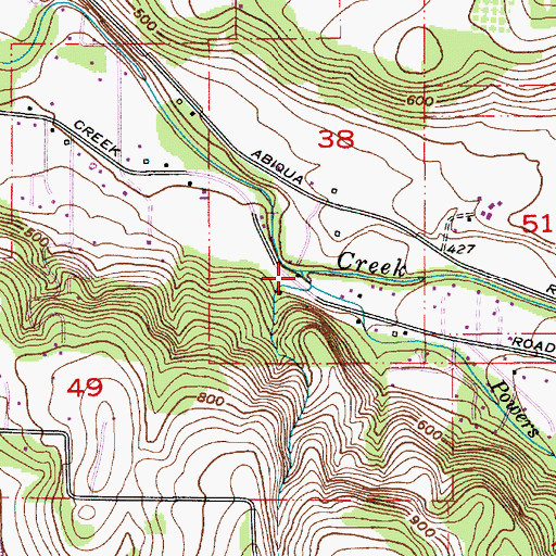 Topographic Map of Powers Creek, OR