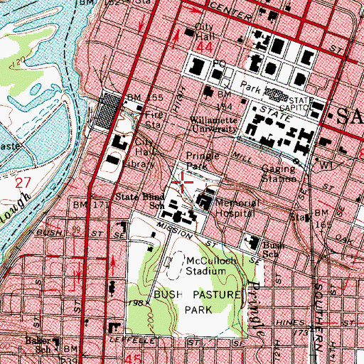 Topographic Map of Pringle City Park, OR