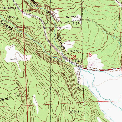 Topographic Map of Quartz Creek, OR