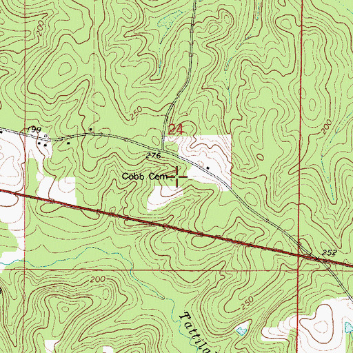 Topographic Map of Cobb Cemetery, AL