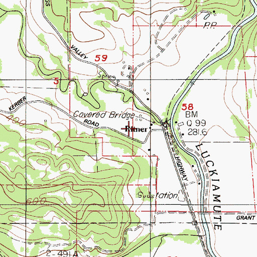 Topographic Map of Ritner, OR