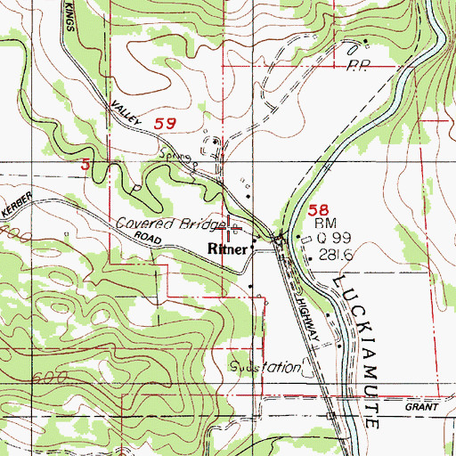 Topographic Map of Ritner Creek, OR