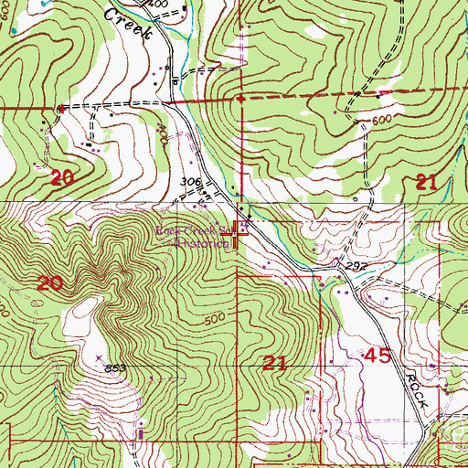 Topographic Map of Rock Creek School, OR
