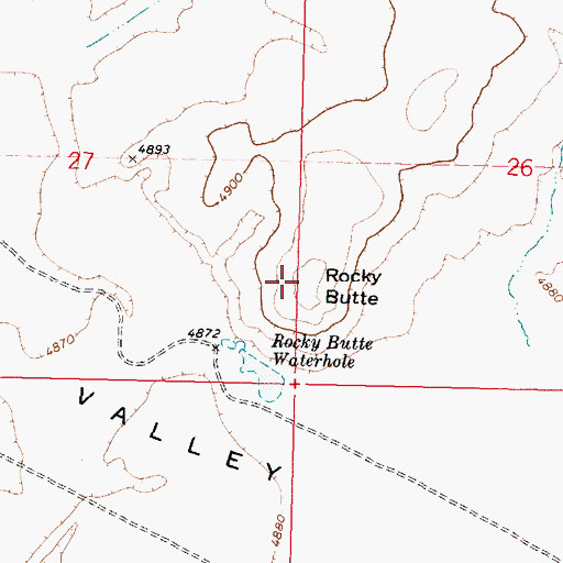 Topographic Map of Rocky Butte, OR