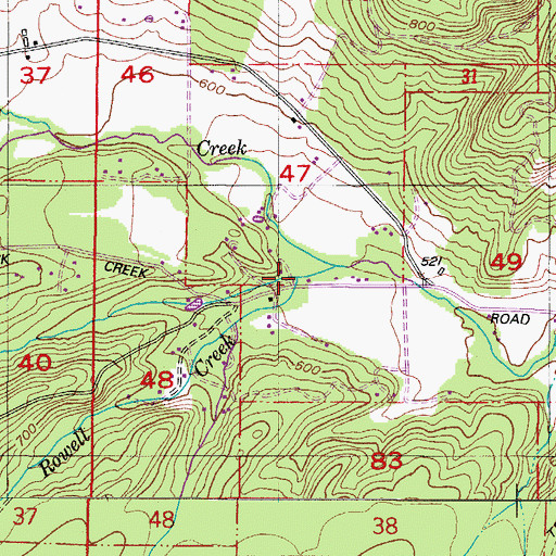 Topographic Map of Rowell Creek, OR