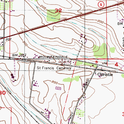Topographic Map of Saint Francis Cemetery, OR