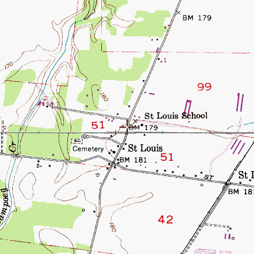 Topographic Map of Saint Louis School (historical), OR